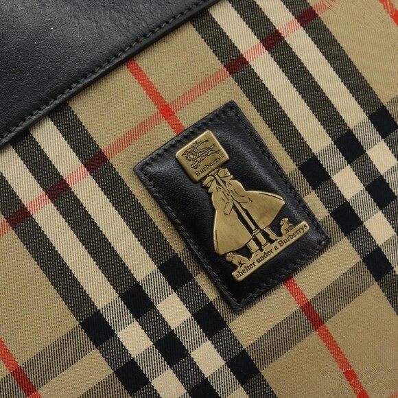 Burberrys Nova Check Hand Bag Canvas Beige Auth bs29129 - Picture 11 of 15